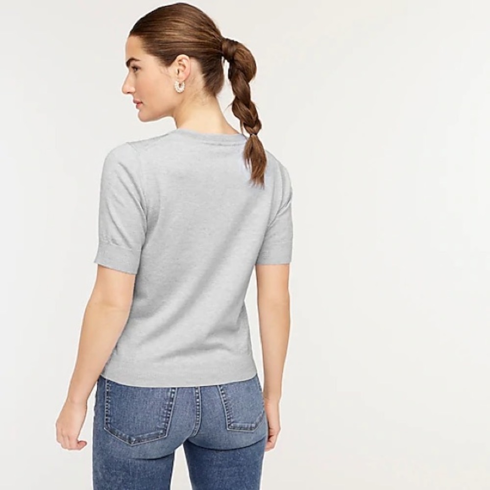 JCrew Silk Blend Crew Neck Sweater in Heather Dusk